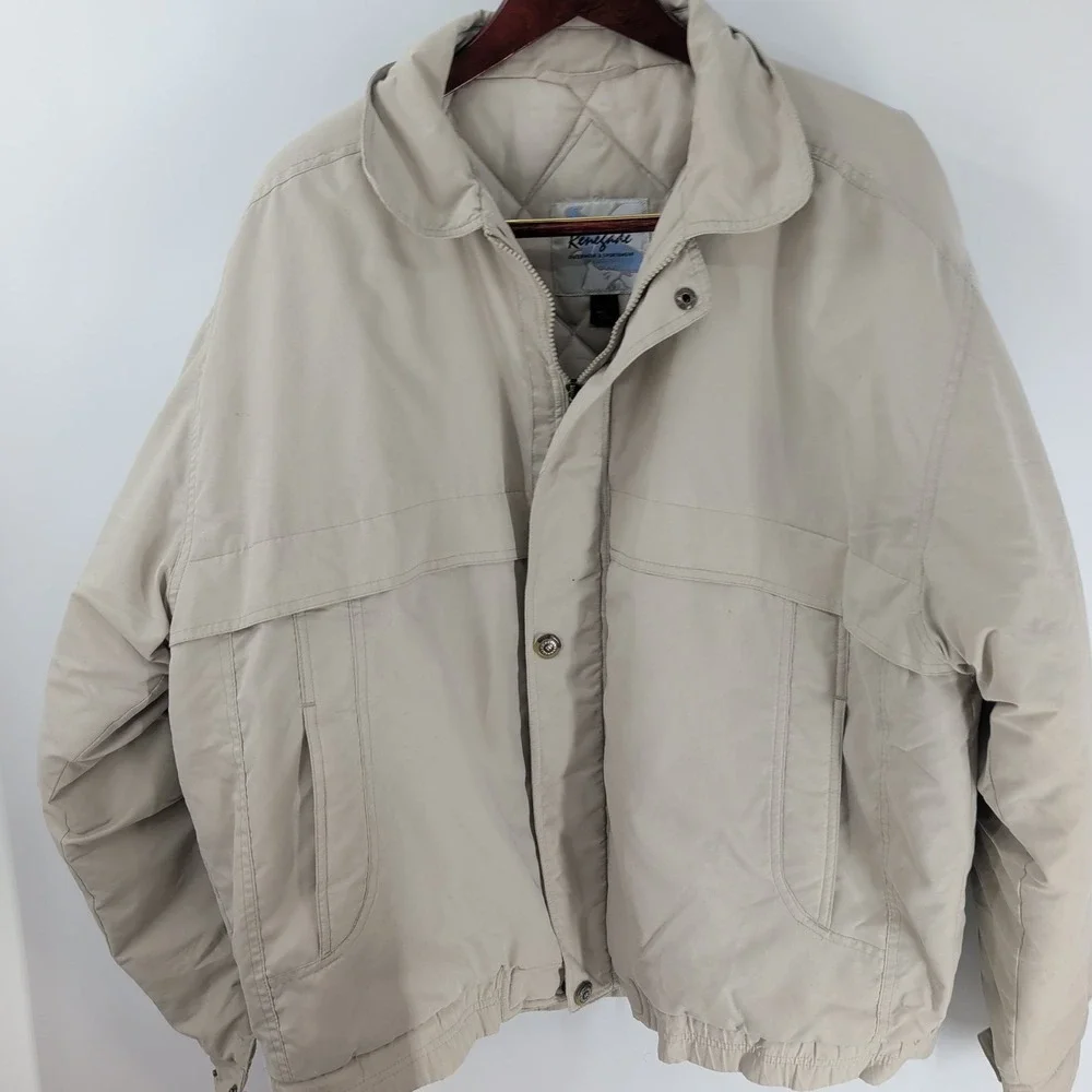 Vintage Renegade Outerwear & Sportswear Full‎ Zip Bomber Jacket Beige Size 2XL